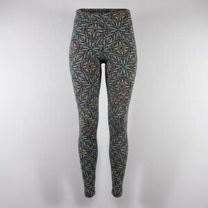 LuLaRoe Geometric Kaleidoscope Print Leggings One Size OS Blue Red Yellow Mosaic